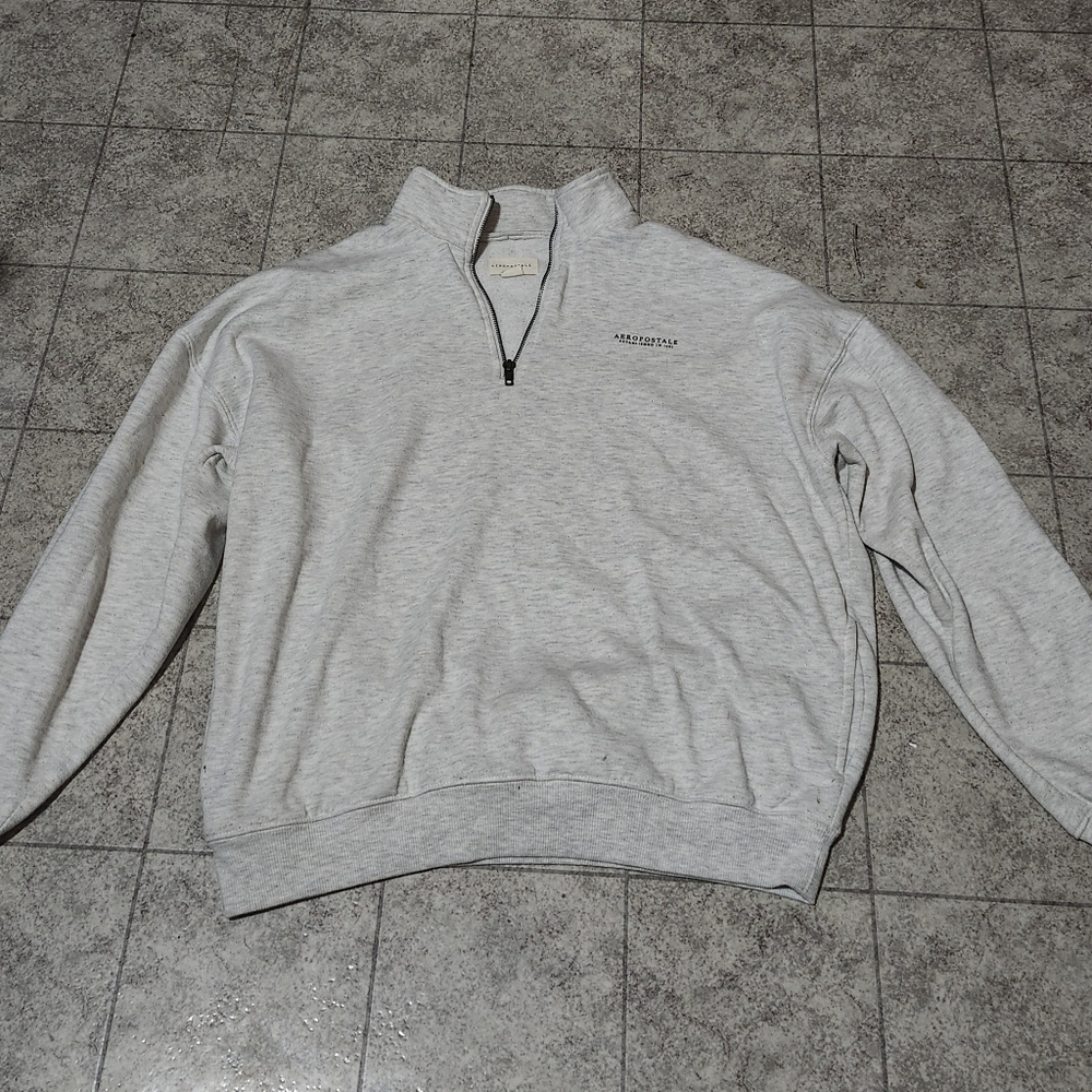 Aeropostale Gray Quarter-Zip Men's Sweater And Gray Pull Over